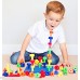 CC O PLAY 50pc Peg Board Stacking Toy for Toddlers Montessori Educational Building Shapes for Preschoolers Early Learning Set for Fine Motor Skills Ebook Pegboard Pattern Cards Games-Tote Bag B07KGL2C1X